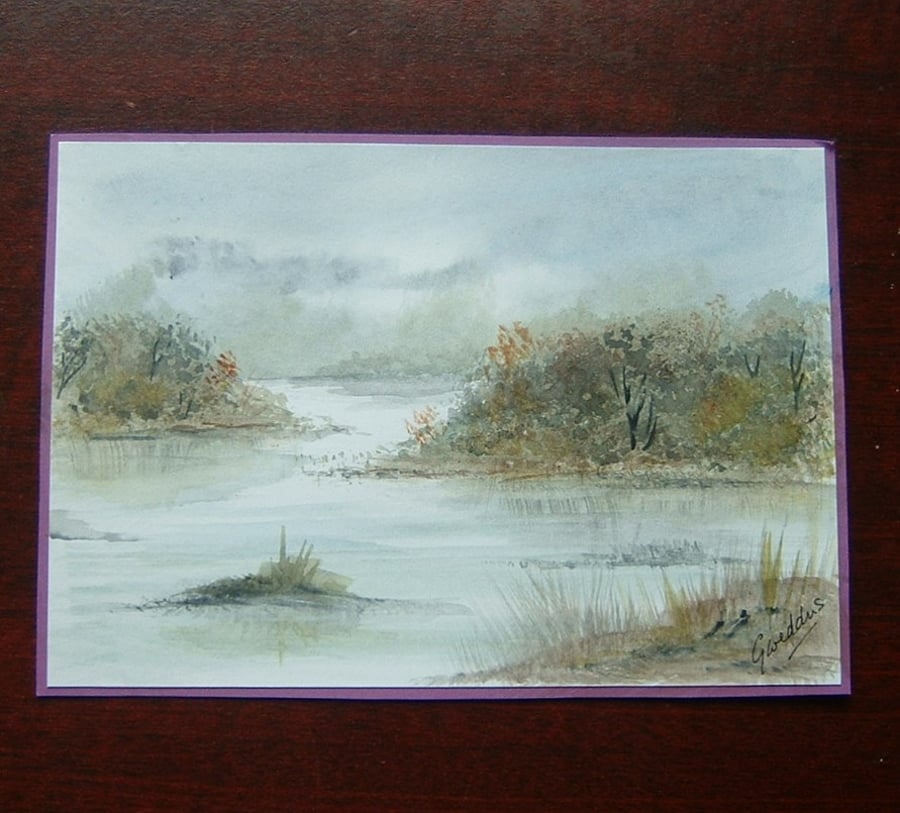 watercolour art painting landscape original ref 565