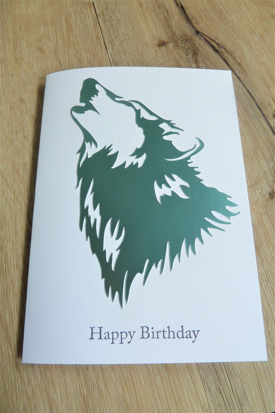 wolf happy birthday card