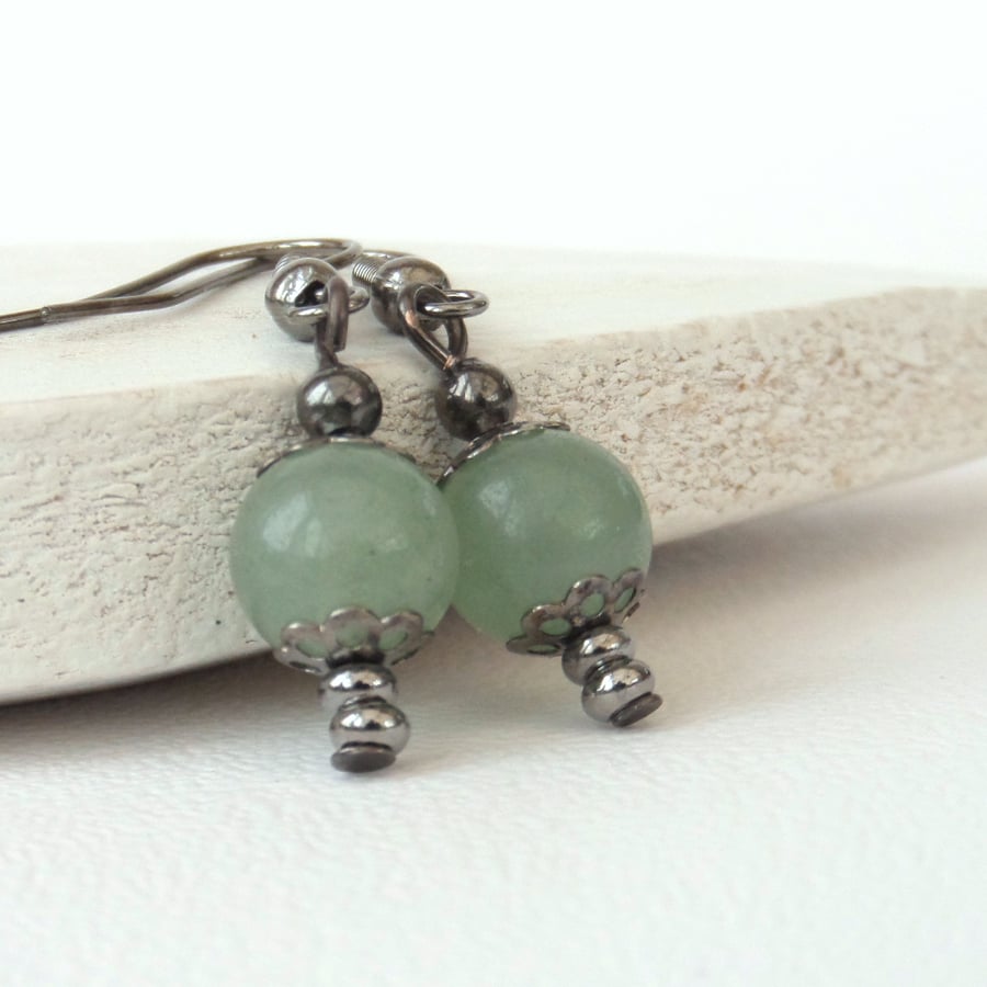 Green aventurine earrings