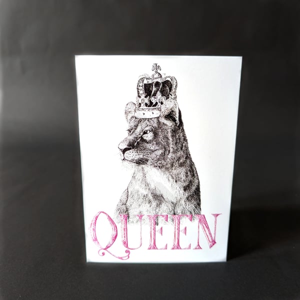 Blank Valentines Lioness Card