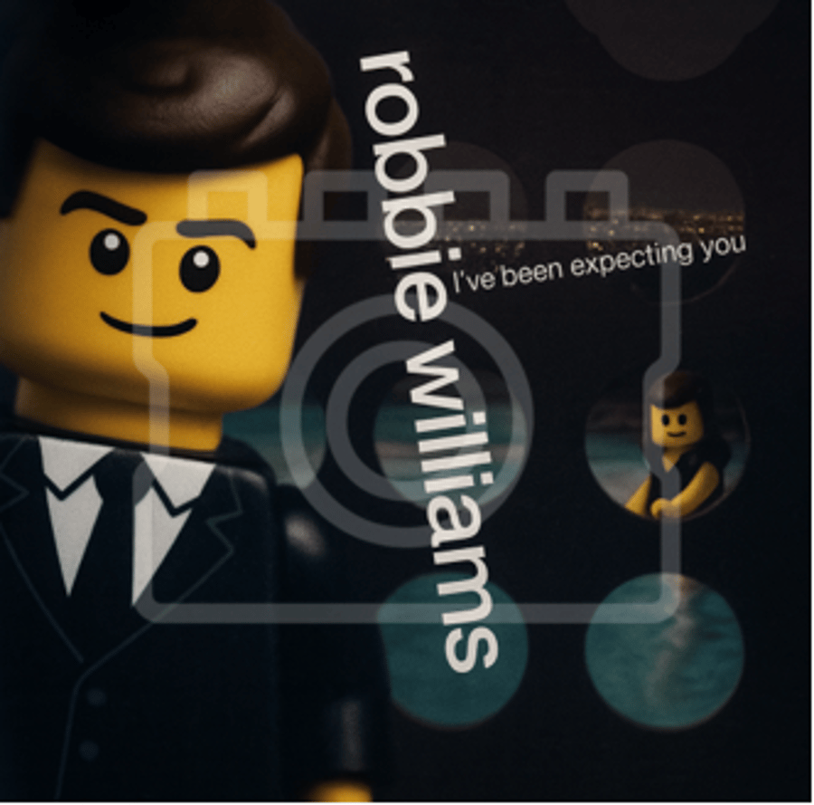 LEGO-Inspired Robbie Williams – I've Been Expecting You 5x5" Mounted Print