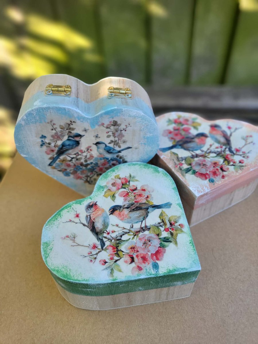 Heart Wooden Keepsake Box - Cottagecore Decor-small Gift box
