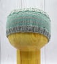 Hand Knitted Baby Headband – Grey & Teal – Cashmere and Merino – 6–12 Months - Image 1