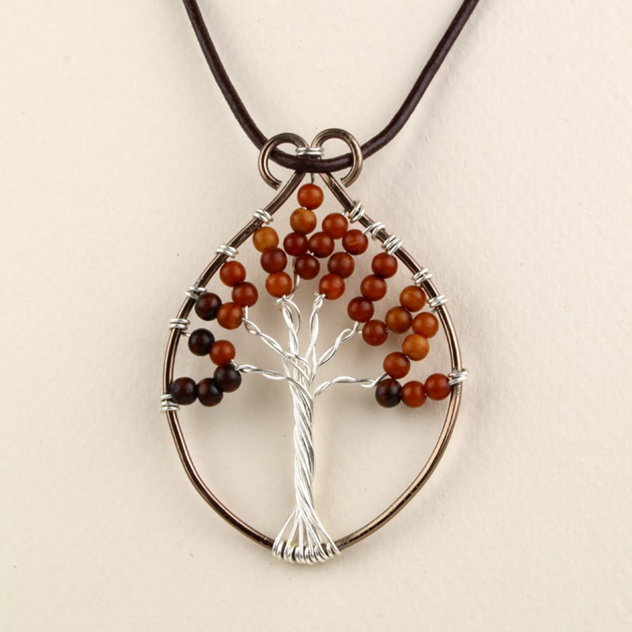 W020 DROP SHAPED TREE OF LIFE NECKLACE