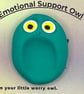 Green Worry Stone Owl - Emotional Support Owl Fidget Stone - Image 2