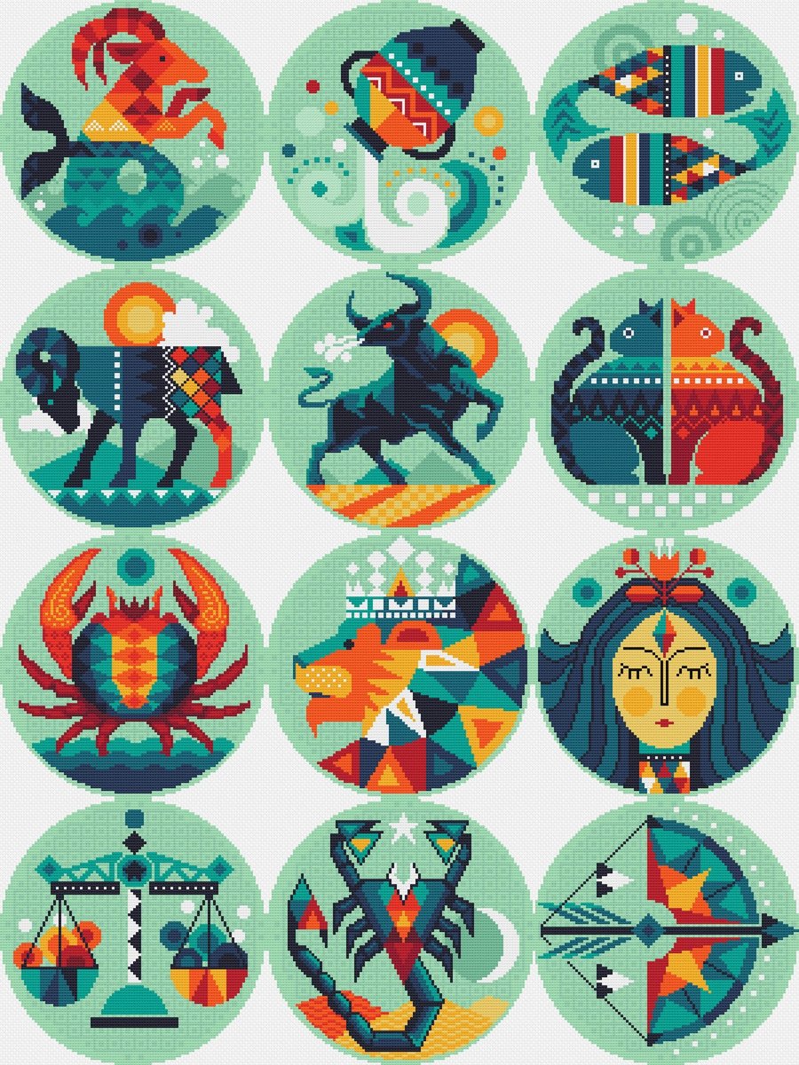 010M - All Star Signs - Horoscope - Zodiac Series - Cross Stitch Pattern