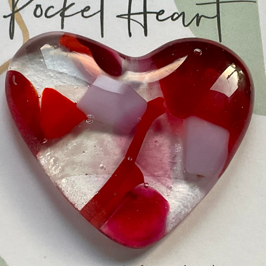 Handmade fused glass heart