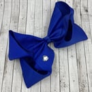 Cobalt Blue 8 inch BoBo Bow on Clip