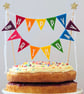 Felt Happy Birthday Cake Topper Triangle Bunting in Rainbow Colours