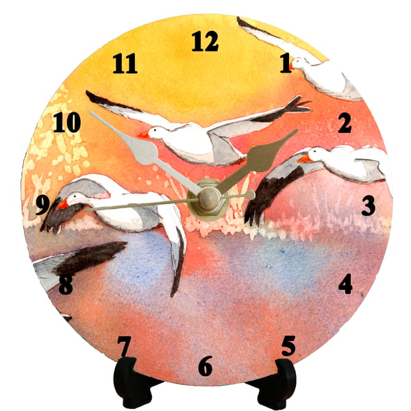12cm DIY clock kit Flock of Geese illustration ... - Folksy
