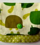 Turtle fabric fold-over coin purse