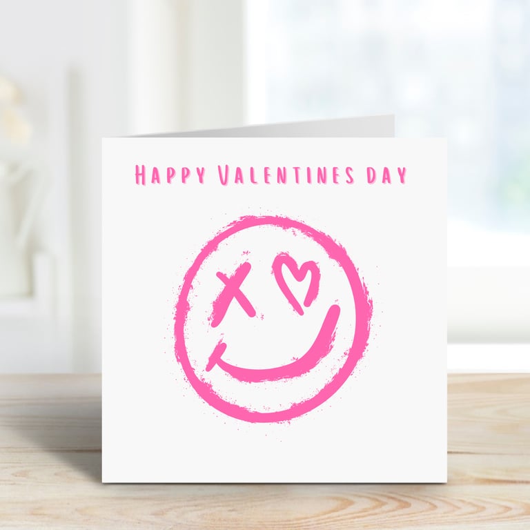 Smiley Face Raver Valentines Card