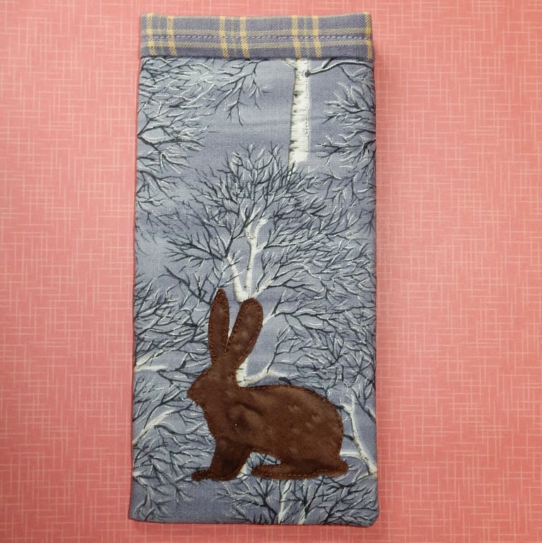 Glasses case - hares among the trees