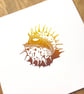 Conker Linocut Print - Image 1