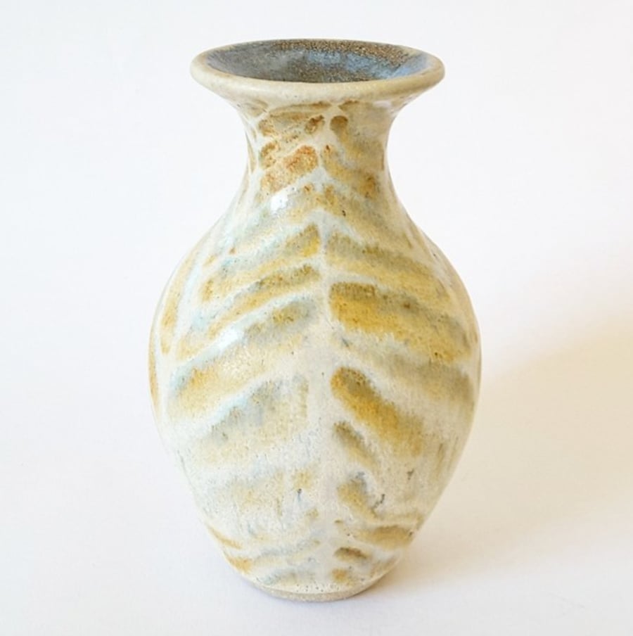 Hand Thrown Ceramic Stoneware Vase in Muted Ombre Glazes 
