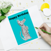 Handmade greeting card, birthday card, Bedlington Terrier dog