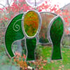 Stained Glass Elephant Suncatcher - Green 