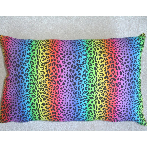 Tempur Travel Pillow Cover Rainbow 16"x10" 16x10 Purple Leopard Spots