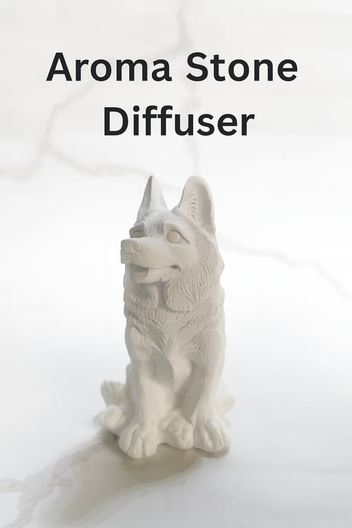 German Shepherd Aroma Stone Diffuser – Handmade Plaster Scent Stone