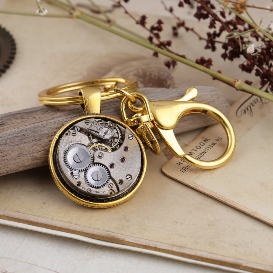 Dark academia gifts for boyfriend, Steampunk keychain, Quirky housewarming gifts