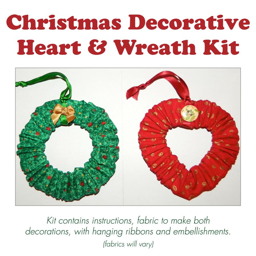 Heart and wreath sewing kit