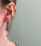 Handmade Gold & Silver Daisy Drop Earrings - Image 4