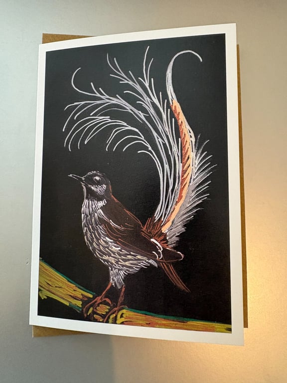 Lyrebird A5 Greeting Card