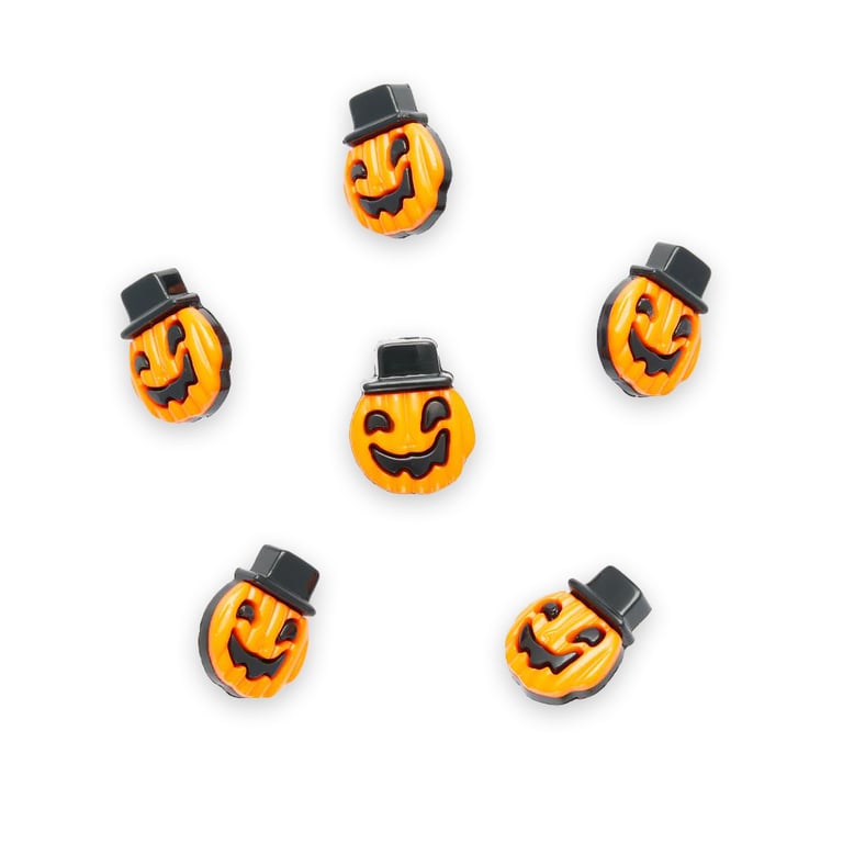 Orange pumpkin scarecrow buttons 18mm