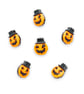 Orange pumpkin scarecrow buttons 18mm