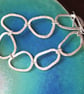 Hallmarked silver bracelet, hammered silver, large links - Image 7