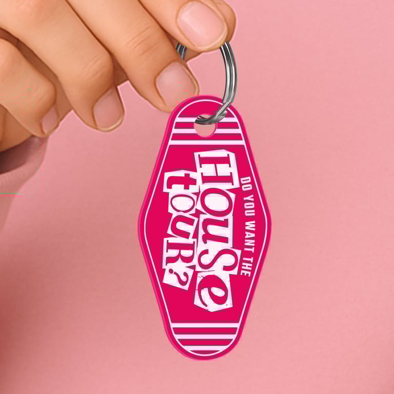 House Tour Keyring – Cut Out: Motel Style Lyric-Inspired Keychain, Gift for Her