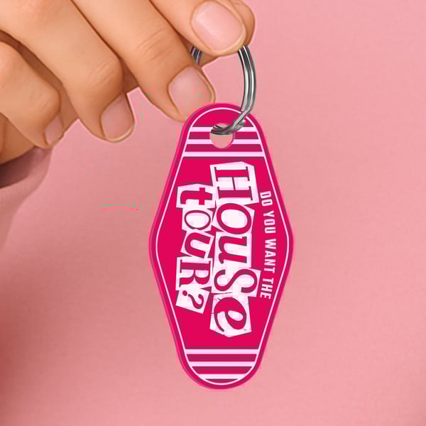 House Tour Keyring – Cut Out: Motel Style Lyric-Inspired Keychain, Gift for Her