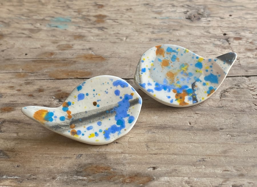 Beautiful Bundles Handmade Ceramic You and Me Birdy Brooches