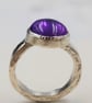 Chunky Amethyst Cabochon Sterling Silver Ring - Image 7