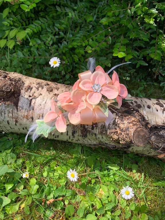 Peach Blossom Wedding Corsage