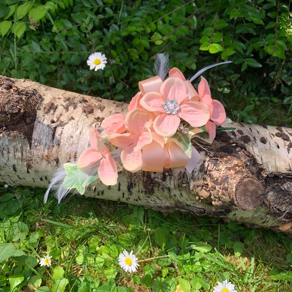 Peach Blossom Wedding Corsage