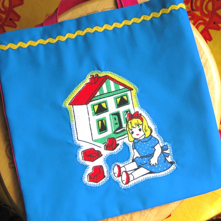 Half-Price! Tote Bag for a Girl, Vintage Toys Design