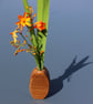 Handcrafted Oak Wood Sculptural Bud Vase