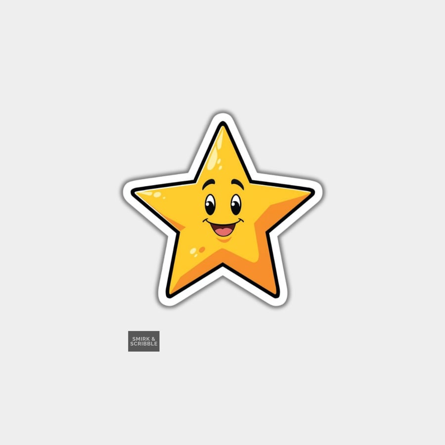 Image of Funny Vinyl Sticker For Adults - Cute Star