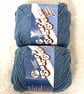 2 balls x 70.9g Lily Sugar 'n Cream The Original Yarn - Blue Jeans 100%Cotton