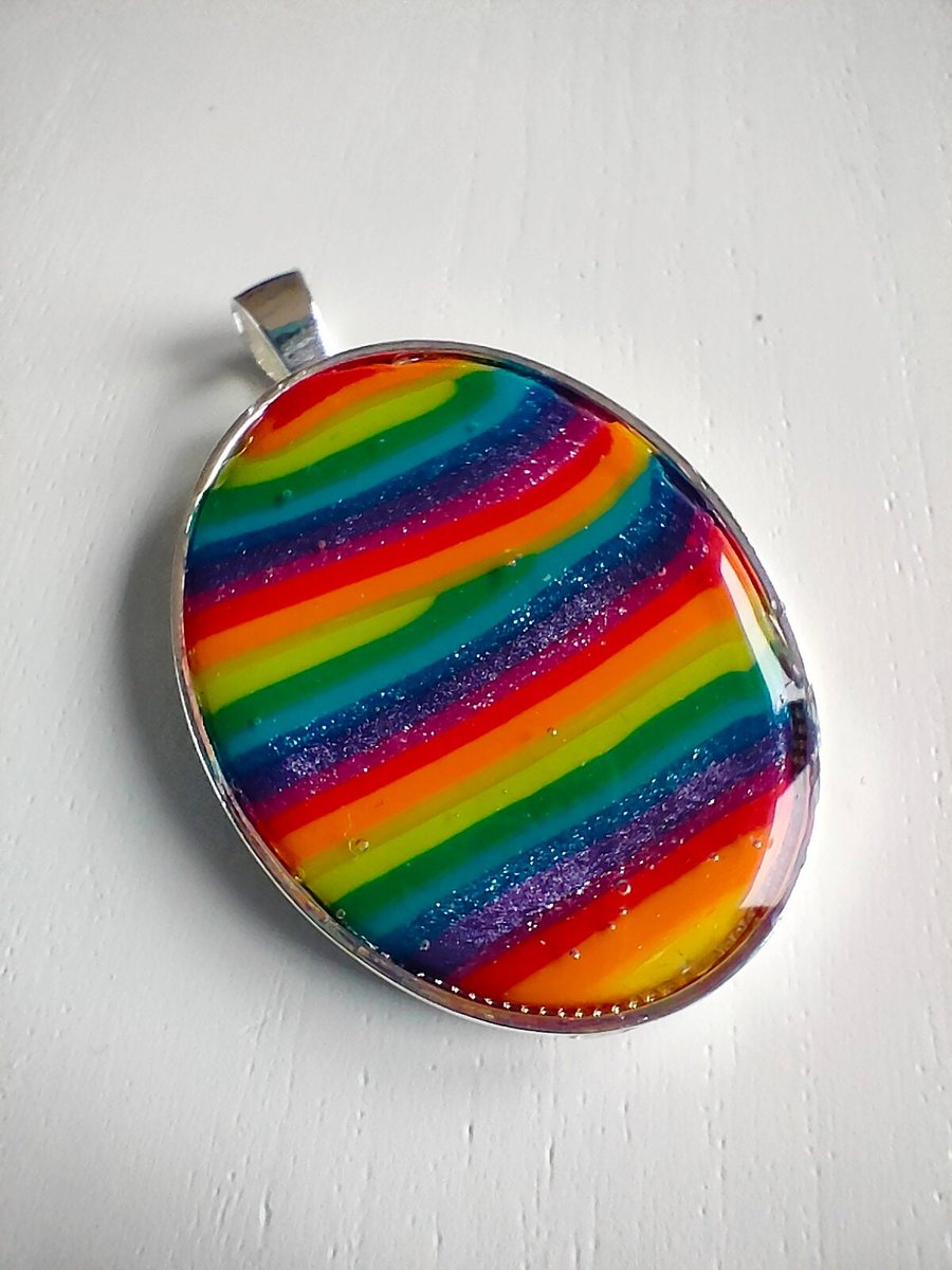 Oval Rainbow Pendant