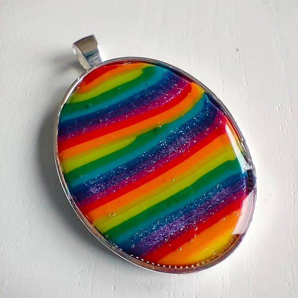 Oval Rainbow Pendant