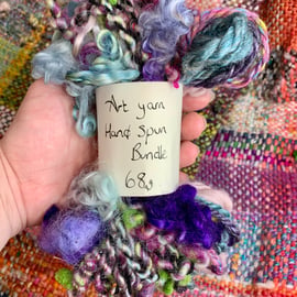 Hand spun bundle of yarns. Wool, crafts, weaving. 