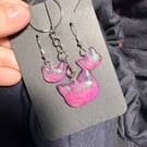 Resin earring and keyring set