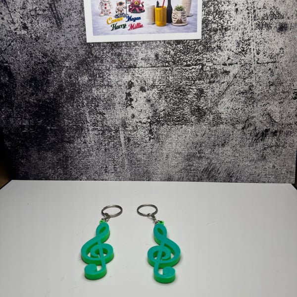 Treble Clef Keychain - Any 3 keychains for 5 - See our bundle listing