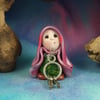 Spring Sale ... Keykeeper Gnome 'Jen' with bunch of keys OOAK Sculpt Ann Galvin