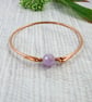 Bangle, Copper and Amethyst Bracelet. Size 21cms - Image 4