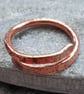 Copper Handmade Cross Over Ring Ring - Image 2