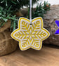 Ceramic snowflake tag (yellow) - Image 1