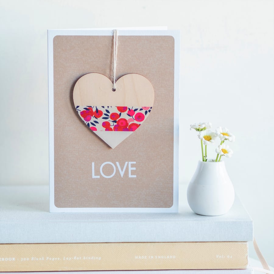 LOVE Heart Card - Handmade Luxury Greetings Card, Keepsake Card, Valentine's Car